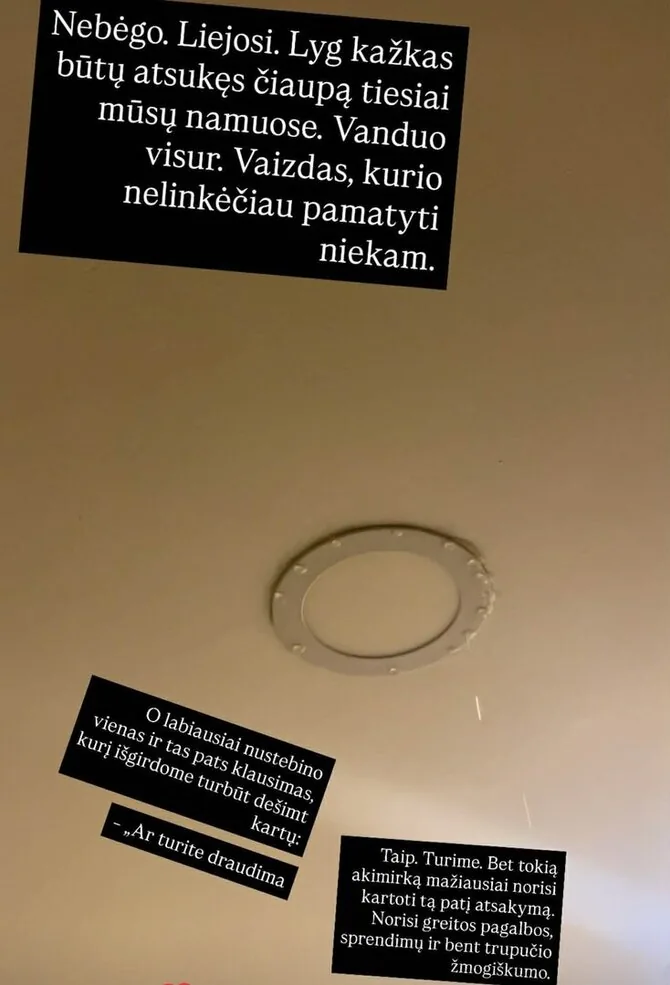 Asmeninio albumo nuotr./Užlietas Karolio Murausko mamos butas