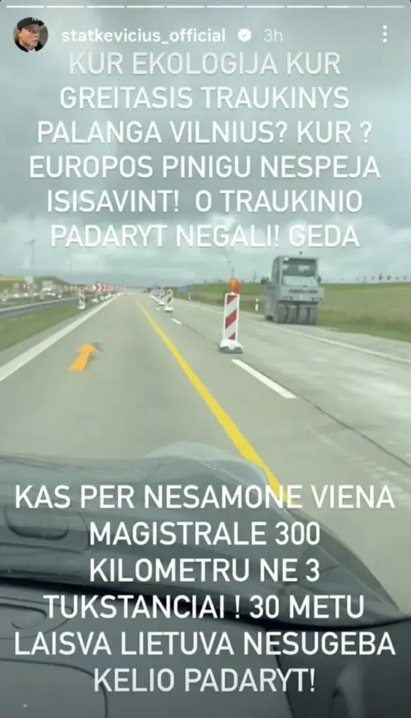 Stopkadras/Juozas Statkevičius pasipiktino kelių būkle