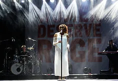Concert of French singer Imany in the courtyard of the Palace of the Grand Dukes
