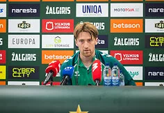 „Žalgirio“ spaudos konferencija prieš UEFA Konferencijų lygos rungtynes tarp „Žalgirio“ ir „Petrovac“