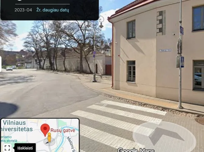 Google Maps iliustr./Stovėjimo zona Vilniuje, Rusų gatvėje