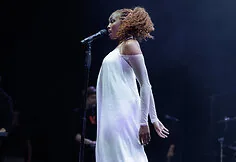 Concert of French singer Imany in the courtyard of the Palace of the Grand Dukes
