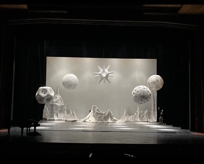 Personal archive photo / Scenography for a theatrical concert at Vilnius private gymnasium