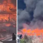 Near Oslo – tragic fire: burning one row of houses after another