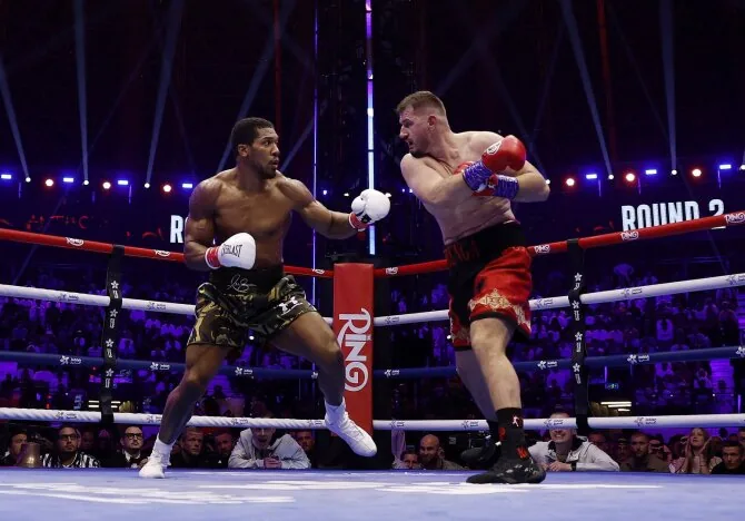 Reuters/Scanpix photo/Anthony Joshua vs Kristianas Prenga