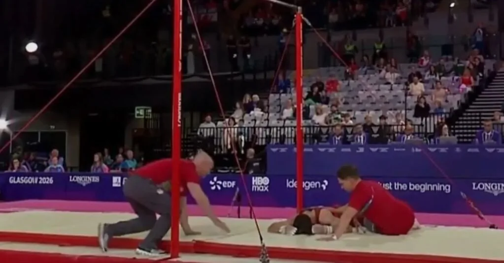 At the Commonwealth Games – an 18-year-old gymnast's horrific fall on his neck