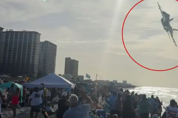 The plane flew so low that people on the Florida beach started screaming