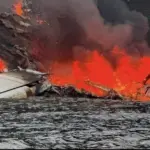 Video captured as a seaplane crashed into water and caught fire in the US – 11 people rescued