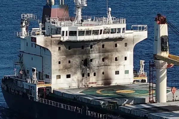 Near Novorossiysk, a Ukrainian drone attacked a Turkish ship: a fire broke out, 1 dead