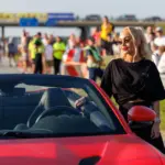 Surprise: Oksana Pikul spotted with a bright "Ferrari" on the Palanga racetrack