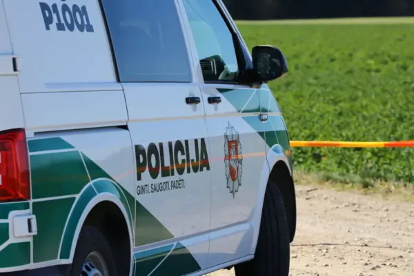 In Telšiai, the detainee damaged a police car