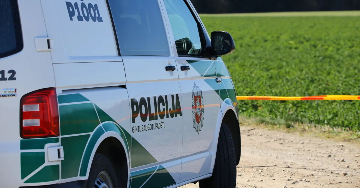 In Telšiai, the detainee damaged a police car