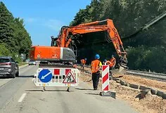 Spūstys prie Palangos dėl kelio remonto
