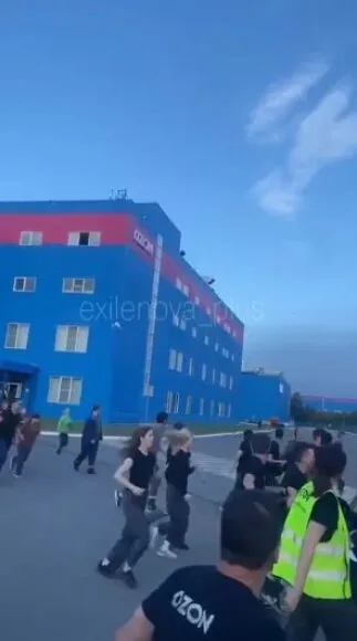 Frame from video footage/Attacked “Wildberries” complex
