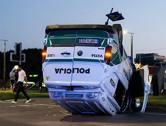 Accident in Vilnius: police crew collided with BMW