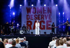 Concert of French singer Imany in the courtyard of the Palace of the Grand Dukes