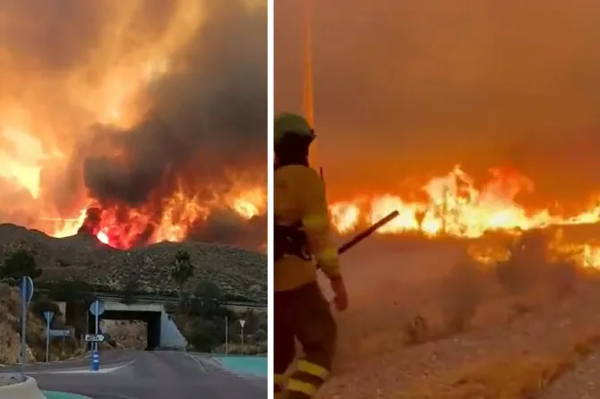 Kadrai iš vaizdo įrašų/Miško gaisras Ispanijoje