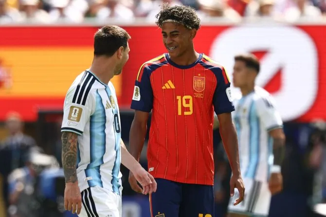 Scanpix photo/Lionel Messi and Lamine Yamal