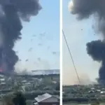 A powerful unclear explosion at the military training ground in Ukraine