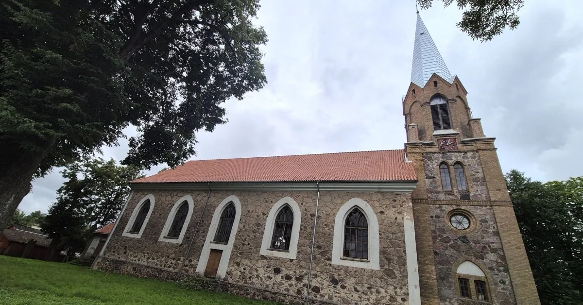 Žeimelis church revived: restored tower, roof, and historic structures