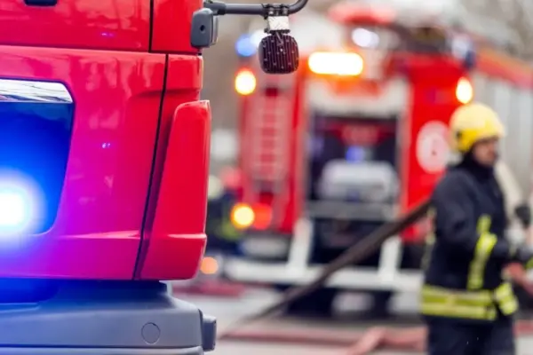 Large fire in Šilutė district: a farm building with rabbits burned down, house windows shattered