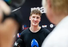 Kasparas Jakučionis at the young basketball talents camp