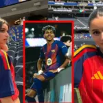Next to the young Spanish football star – a beautiful girlfriend: she doesn't miss a single one of his matches