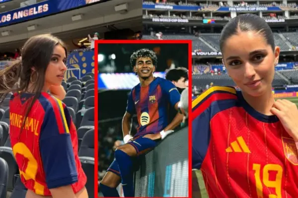 Next to the young Spanish football star – a beautiful girlfriend: she doesn't miss a single one of his matches
