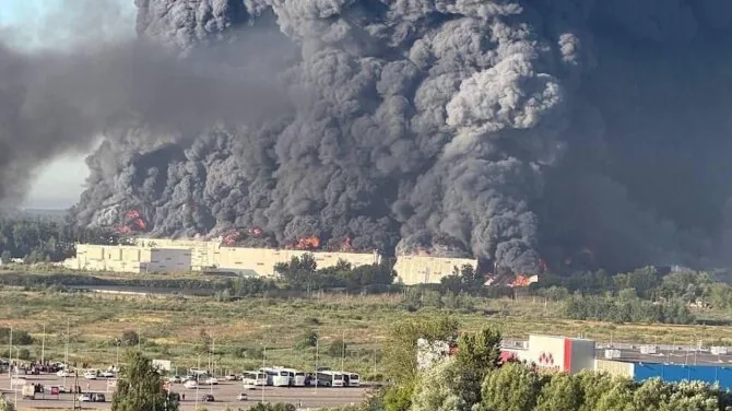 Social media photo/Ukraine attacked Wildberries warehouses in Russia