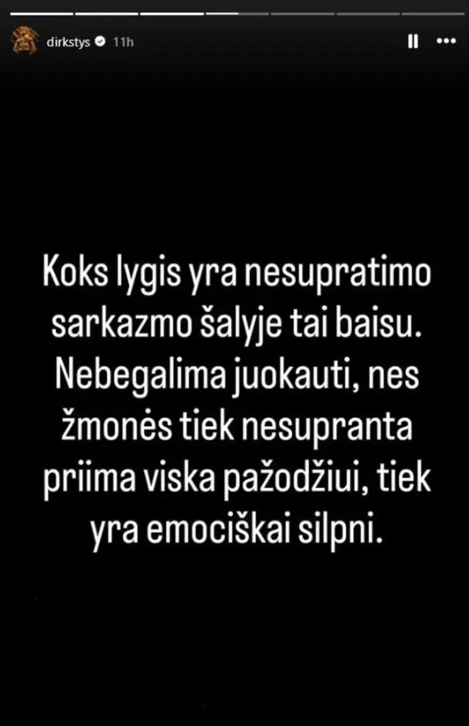 „Instagram“ nuotr./Dominyko Dirksčio įrašas