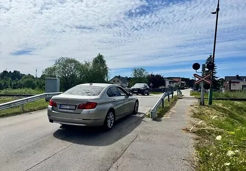 Railroad crossing in Klaipėda, Nendrių St.