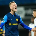 Kučys, who opened his scoring in the Champions League qualifiers, was pelted with objects – one hit the Lithuanian