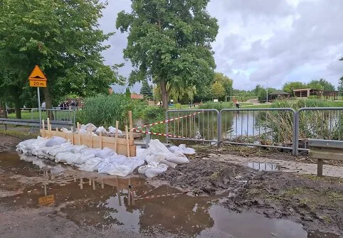 Overflowing ponds in Braniewo, Warmian-Masurian Voivodeship
