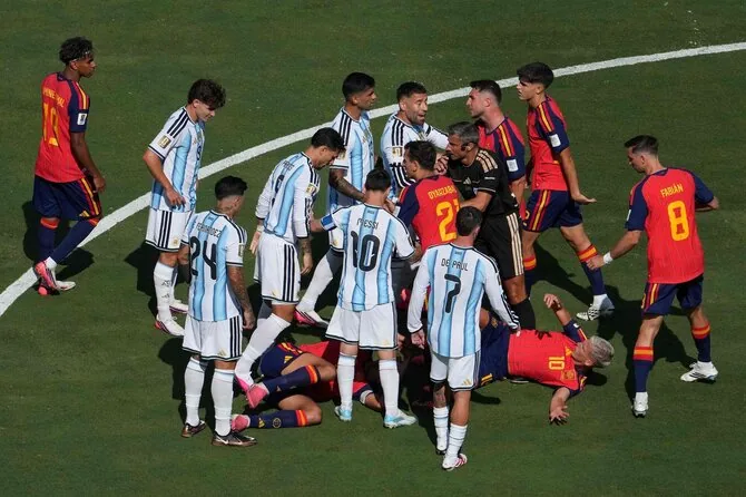Scanpix photo/Clash between Spain and Argentina national football teams