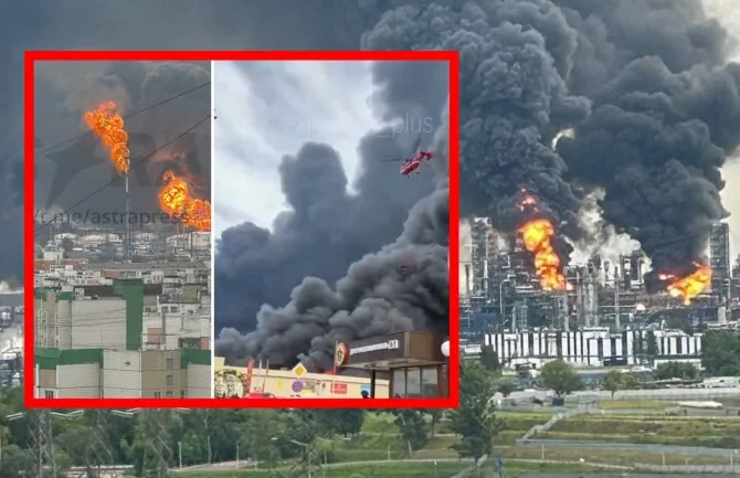 Freeze frames/Ukraine attacked Moscow oil refinery