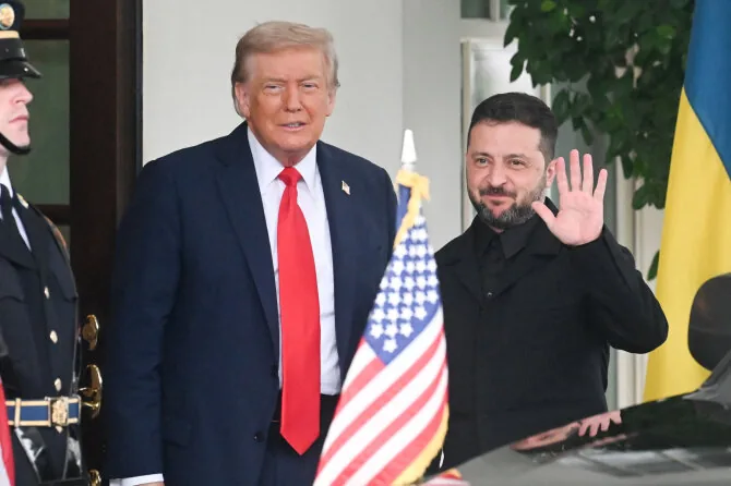 D. Trump and V. Zelenskyy / ALEX WROBLEWSKI / AFP