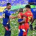 Mouniras Nasraoui (right) and Lamine Yamal celebrated after the 2024 European Championship final