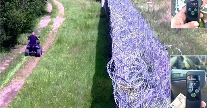 After mounting an unregistered quad bike, a drunk man was riding along the border patrol road