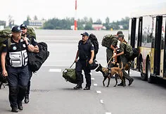 State Fire and Rescue Service Rescue and Search Team (LERT) reception after the mission in Venezuela