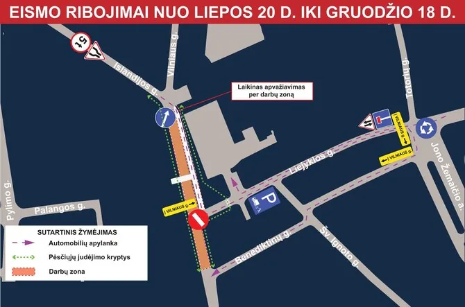 Savivaldybės iliustr./Eismo ribojimai sostinės Vilniaus gatvėje