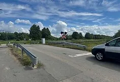 Railroad crossing in Klaipėda, Nendrių St.