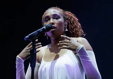 Concert of French singer Imany in the courtyard of the Palace of the Grand Dukes