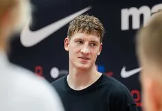 Kasparas Jakučionis at the young basketball talents camp