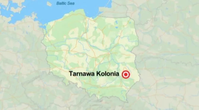 Screenshot/Tarnawa Kolonia village in Lublin Voivodeship