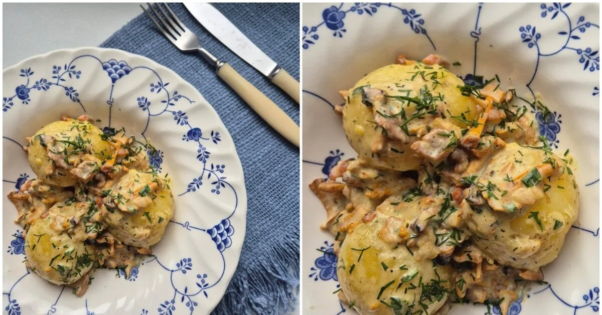 Ingrida's fresh potatoes with chanterelle sauce: dream food