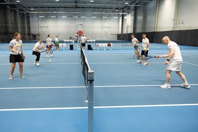 Photo by Martynas Čirba / Members of the Lithuanian blind tennis national team gathered in the 'SEB arena' in Vilnius in the middle of last week.