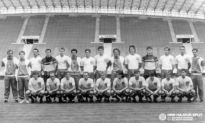 Club photo/Split 'Hajduk' team in the 1990–1991 season