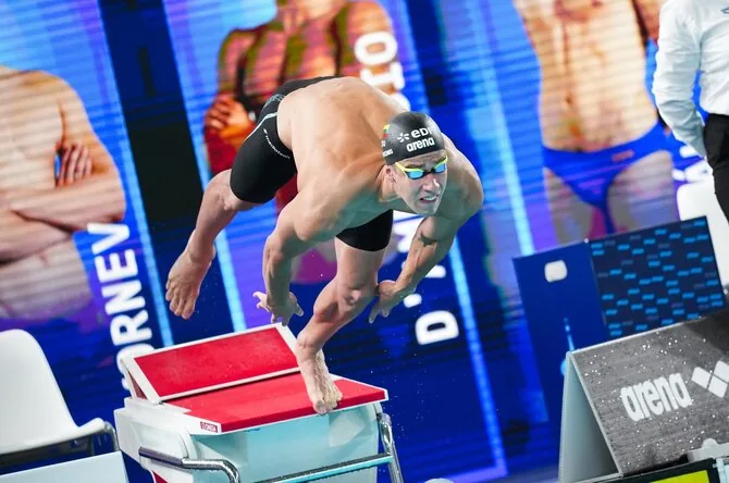 LTU Aquatics/Dariaus Kibirkščio nuotr./Europos plaukimo čempionato akimirka. Tomas Navikonis