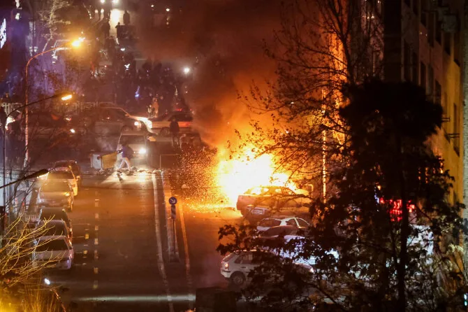 Frame from video/Protests in Iran
