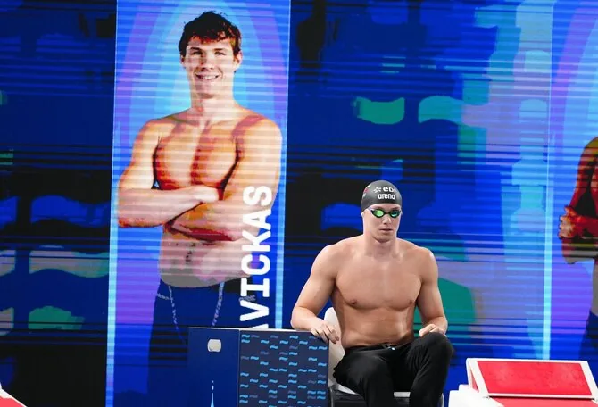LTU Aquatics/Dariaus Kibirkščio nuotr./Europos plaukimo čempionato akimirka. Aleksas Savickas